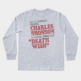 Death Wish – Poster Titles (distressed) Kids Long Sleeve T-Shirt